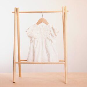Zara Baby White Embroidered Dress – 9–12 Months